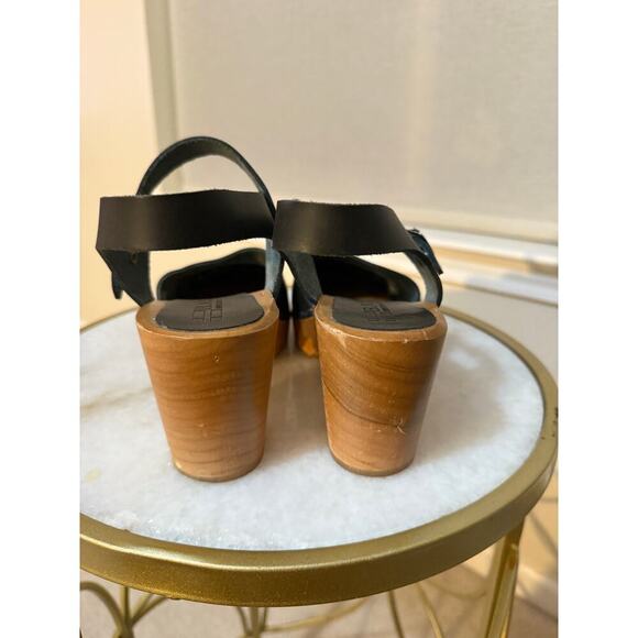 Bjork Swedish Comfort Black Leather Wooden Clog Sandals EU 37 / US 6.5–7 - Picture 7 of 8